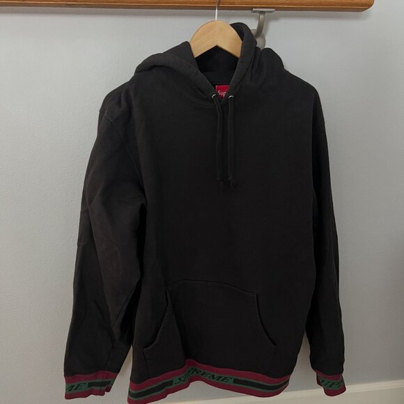 Supreme Hoodie – Black w/ Green & Red Trim (Men’s Large) - Picture 1 of 6